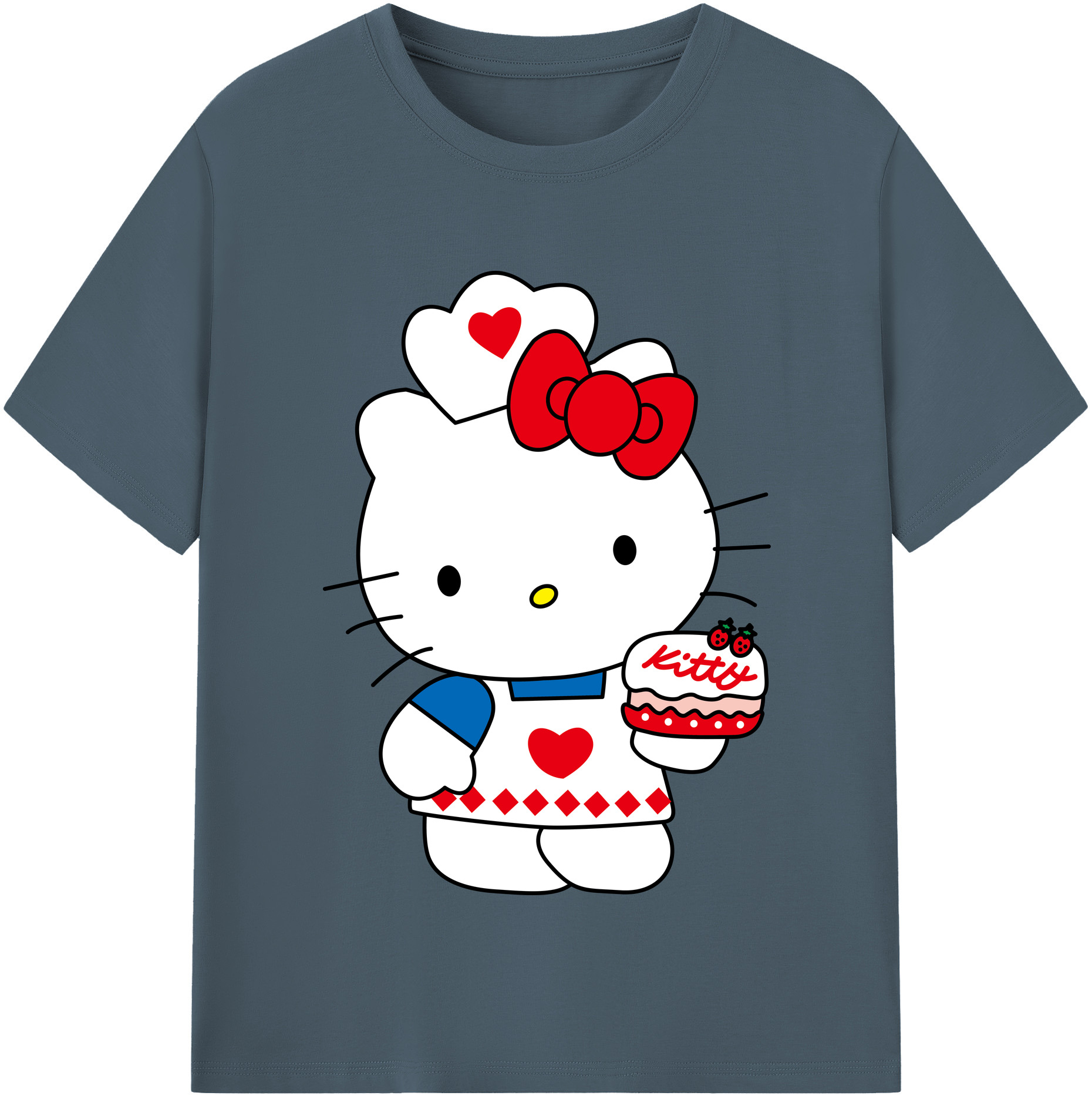（画像用） Hello Kitty ハローキティ 綿100％半袖Tシャツ（フロントプリント）